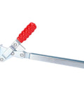 Beefy Vertical Toggle Clamp With Quick Release For Lengthened Fixture And Precise Workholding High Strength Metal Construction Ergonomic Design Iron Galvanized Durable Industrial Clamp For Fabrication And Assembly Tasks, side view
