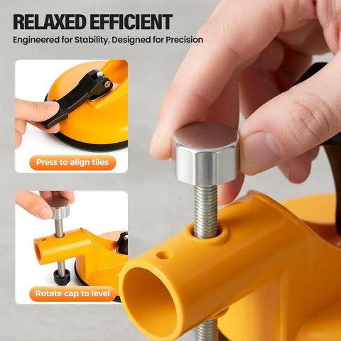 Adjustable Height Setter And Countertop Leveling Tool With Heavy Duty Suction Cups for precise tile and slab alignment.