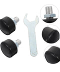 Adjustable Elastic Brake Block For Quad Roller Skates And Ice Skates Rubber Brake Stopper Kit with wrench, black rubber blocks.
