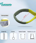 Heavy Duty 2 Pack 2 Inch By 6 Foot Lift Straps Made From 2 Ply Polyester For Hoist And Rigging, sewing labels shown
