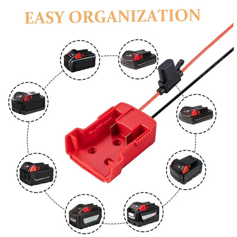 Lithium Battery Adapter Conversion Kit For Power Tools Easy DIY Install Power Connector with compatible battery images.