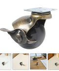 Premium Antique Bronze Furniture Casters Replacement Set of 8 Heavy Duty Locking Wheels for Desks and Chairs close-up view.