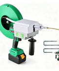XIVUIFOI Automatic Electric Wire Threader Machine With 550Nm Torque And High Speed Cable Puller for conduit threading, showing battery and lead line.
