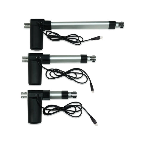 Three 24V Feedback Linear Actuators With Hall Effect Sensor, 40 Inch Stroke, 400 Lbs Thrust, IP66 Water Resistant Heavy Duty Actuators