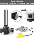 Beefy CNC Spoilboard Surfacing Router Bit With One Half Inch Shank Three Inch Cutting Diameter Fifteen Thirty Two Inch Cut