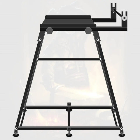 Black Propane Forge Stand For Single Burner Blacksmith Kits, Heavy Duty Steel Construction, Heat Resistant Home Forge Tool Stand