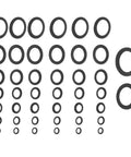 72 Piece Set Double Tooth Lock Washers Black Ironclad Grip 65mn Steel Self Locking Wedge Hardware in various sizes on white background.
