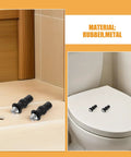 Eight Piece Black Toilet Seat Screws Expansion Hinge Bolts And Nuts Kit For Slip Resistant Quick Replacement Includes Bolts Nuts And Washers To Keep Your Toilet Seat Rock Solid And Secure, black rubber-metal toilet seat bolts on tile