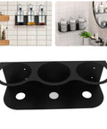 Heavy Duty Wall Mounted Spray Can Rack Solid Iron Garage Organizer Rig That Holds Tight Stores Three Paint Bottles Securely Black.
