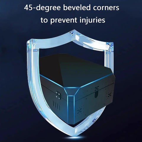 Locking EV Charger Weatherproof Enclosure With Mounting Post showing 45-degree beveled corners for safety protection.