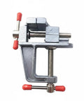 Rock Solid Portable Aluminum Bench Vise for Small Parts Desktop Clamp for Drilling and Filing Hands Free Stability to Lock Tiny Pieces in Place Handy Compact Vise Clamp for Precise Work, aluminum alloy, front view