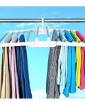 Heavy Duty Foldable Multi Layer Pants Hangers Crafted From Durable Stainless Steel For A Zero Hassle Space Saving Closet Setup With Tops.