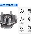 Heavy Duty Front Wheel Hub And Bearing Assembly For Nissan Murano Quest 2003 To 2009 5 Lug, showcasing quality steel construction.
