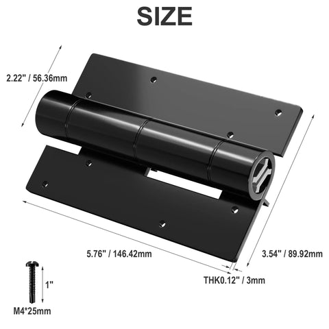 Heavy Duty Aluminum Self Closing Gate Hinges Featuring Slick Adjustable Spring Tension For Rock Solid Auto Fence Gate Closure No Sweat Installation And Heavy Load Support size specifications and measurements