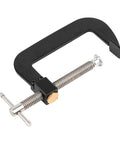 4 Inch Quick G Clamp With Metal Threaded Rod And Lightweight Alloy Parts For Grab-And-Go, Fast, Secure Woodworking Holds on black frame