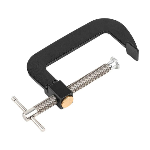 4 Inch Quick G Clamp With Metal Threaded Rod And Lightweight Alloy Parts For Grab-And-Go, Fast, Secure Woodworking Holds on black frame