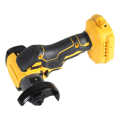 20V Cordless Mini Angle Grinder And Portable Rotary Polisher Built Like A Tank, compact design, ergonomic handle, black and yellow.