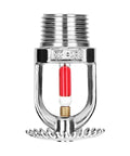 Top Shelf 5 Pack Fire Sprinkler Heads Chrome Plated Brass Heat Activated Upright Design Three Quarter Inch Dn20 K115 Rating, red thermal bulb.