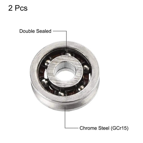 Badass Durability Slick Chromium Steel Miniature Ball Bearings 603VV Double Shielded Low Noise Smooth Spinning Precision 3x10x3mm displaying double sealed chrome steel design.