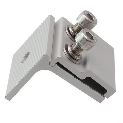 Heavy Duty Aluminum Standing Seam Clamp Pack of 4 Rock Solid Mounting Brackets for Solar PV Systems and Sheet Metal Roofs 45X52mm Silver close-up detail