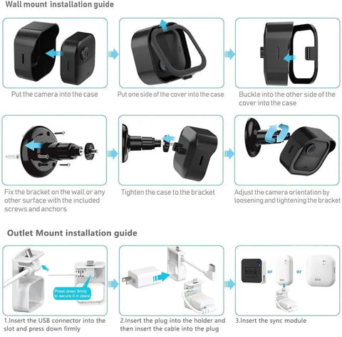 Installation guide for Outdoor Camera Mount Kit Three Pack Weatherproof Protective Housing And 360 Degree Adjustable Bracket Black