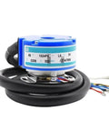 Servo Motor Encoder OIH48-1024P4-L6-5V TS5208N500 shown in close-up view, industrial-grade 1024PPR encoder with blue housing.