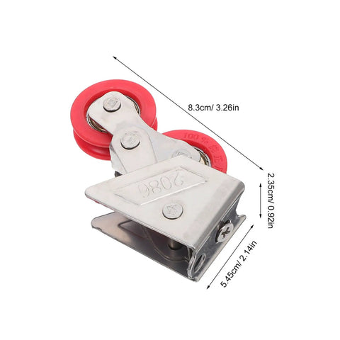 Heavy Duty Double Roller Pulley Kit For Closet Doors And Aluminum Windows Stainless Steel Replacement Wheels smooth gliding double roller with red wheel