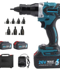 Heavy-Duty Cordless Rivet Nut Gun Bad Boy Kit 2 In 1 Electric Auto Riveter with battery and charger, nuts included.