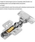Rock Solid Steel Hydraulic Hinge with Soft Close Damper for Cabinet and Cupboard Doors featuring smooth electroplated finish.
