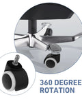 Smooth Operator Replacement Casters For Office And Gaming Chairs With 10mm Circlip Rod and Flawless 360 Spin close-up of swivel caster.
