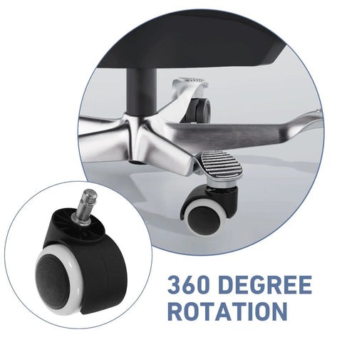 Smooth Operator Replacement Casters For Office And Gaming Chairs With 10mm Circlip Rod and Flawless 360 Spin close-up of swivel caster.