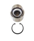1 Inch Bore Uniball Bearing Set Includes Cup And Snap Ring For A Arm Replacement Joint Rod End Bearing showing chrome cup and snap ring.