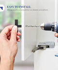 Installing 10 Pack Black Square Bar Cabinet Knobs 2 Inch Matte Black Single Hole Kitchen Cabinet Pulls on white cabinet