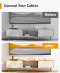 Before and after of Hide Cables Like A Pro With This In-Wall Cable Management Kit For Wall Mounted TV And Speakers