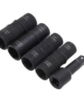 Five-piece Dual Head Lug Nut Socket Set In CrMo Steel Thin Wall Wheel Nut Sockets, designed for tight spots, pro grade quality.