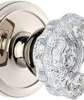 Circulaire Rosette Privacy Door Knob Set With Versailles Crystal Knob In Polished Nickel 2.75 Backset For Closets