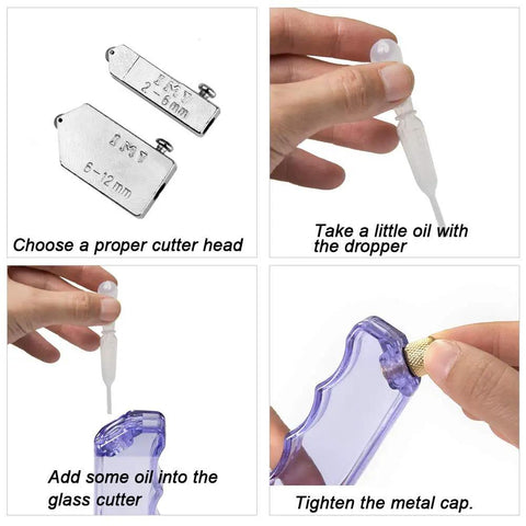 Professional Pistol Grip Oil Feed Glass Cutter With Tungsten Carbide Wheel stained glass cutting tool instructional steps.