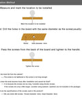 Installation method for Totally Fresh Glossy Ceramic Square Cabinet Knobs showing steps for measuring and drilling holes.