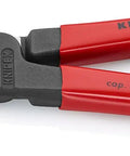 Electrical Installation Pliers 6 In 1 Multi Function Tool With Red Plastic Coated Handles And Black Atramentized Finish laying flat