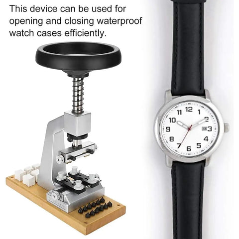 Top Tier Premium Watch Case Opener Tool Set Hella Tough Bench Press Vice and Reliable Back Cover Wrench Killer for Rapid Wristwatch Maintenance, tool for efficient case opening.