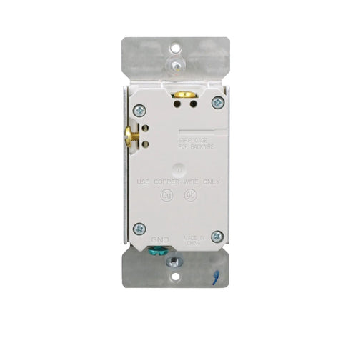 No Sweat Full Slide Dimmer Switch 120V Universal For Led Cfl Incandescent Halogen Fixtures No Neutral Wire Needed white back view