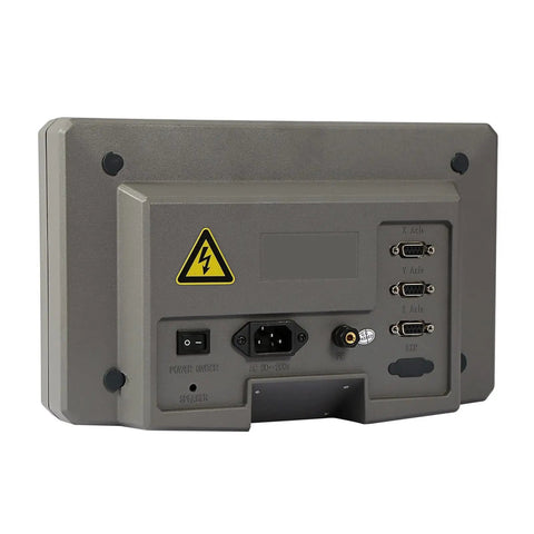 Back view of Heavy Duty Three Axis Digital Readout System with ports and power switch for lathe mill rigs.
