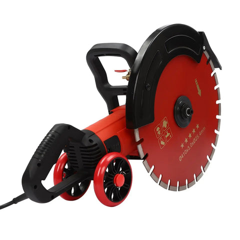 Heavy Duty Electric Concrete Saw With Four Thousand Watt Motor And Industrial Diamond Blade for cutting granite porcelain wood and masonry.