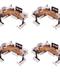 Electric L Shaped Standing Desk Featuring Ultra Smooth Motorized Height Adjustment For Corner Home Office Rigs And Triple Screen Setups, detailed dimensions.