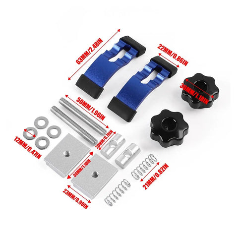 Half Pack Multi Purpose Workpiece Fastening Jig With Rotatable Double Groove Aluminum T Track Hold Down Clamps components