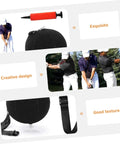 Three Piece Golf Swing Trainer Inflatable Posture Aid with Inflator Portable Practice Tool showing use and design features