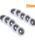 10 Piece Heavy Duty Nylon Shower Door Roller Wheel Replacement Kit For Smooth Sliding Glass Doors 19 To 25 Millimeter with white wheels