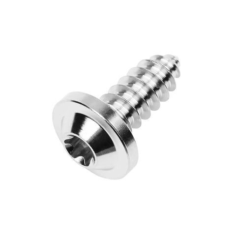 Top Shelf Grade 5 Titanium Self Tapping Screws M6x15mm showing a corrosion-proof low profile fastener for vehicle and home repairs.