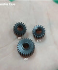 Beefed Up Front Planetary Gearbox Transfer Case Drive Shaft Skid Plate Set gears in palm, 17T and 26T sizes for SCX10 II 90046
