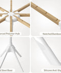 Components of the Foldable Wood Clothes Drying Rack With Eight Adjustable Rods for indoor and outdoor use.